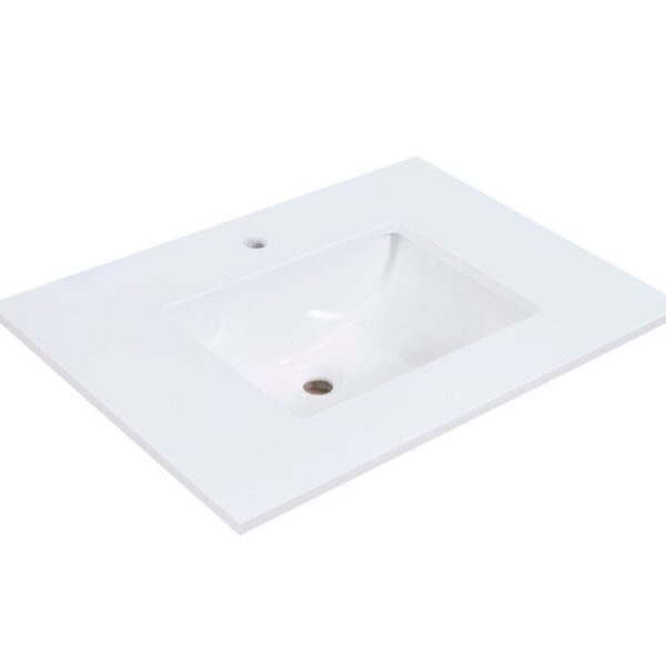 Altair 66031-CTP-SW Viterbo 30 Inch Stone effects Vanity Top in Snow White with White Sink