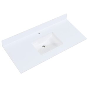 Altair 66049-CTP-SW Viterbo 49 Inch Stone effects Vanity Top in Snow White with White Sink