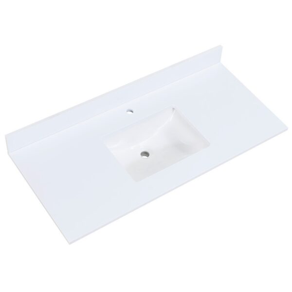 Altair 66049-CTP-SW Viterbo 49 Inch Stone effects Vanity Top in Snow White with White Sink