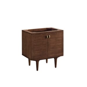 James Martin 670-V30-WLT Amberly 29 7/8 Inch Mid-Century Walnut Single Sink Vanity Cabinet Only