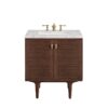 James Martin 670-V30-WLT-3EJP Amberly 30 Inch Mid-Century Walnut Single Sink Vanity with 3 cm Eternal Jasmine Pearl Top