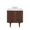 James Martin 670-V30-WLT-3ENC Amberly 30 Inch Mid-Century Walnut Single Sink Vanity with 3 cm Ethereal Noctis Top