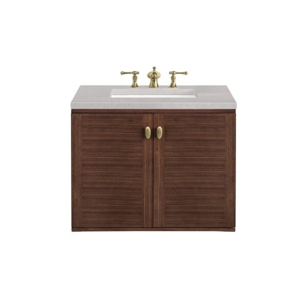 James Martin 670-V30-WLT-3ESR Amberly 30 Inch Mid-Century Walnut Single Sink Vanity with 3 cm Eternal Serena Top