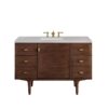 James Martin 670-V48-WLT-3ESR Amberly 48 Inch Mid-Century Walnut Single Sink Vanity with 3 cm Eternal Serena Top