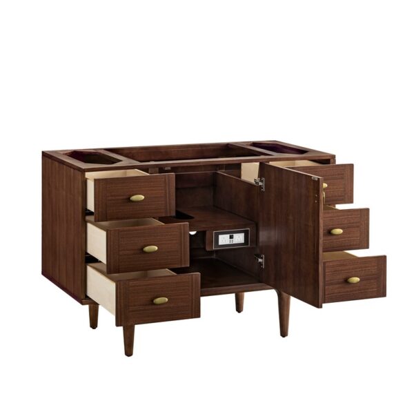 James Martin 670-V48-WLT Amberly 47 7/8 Inch Mid-Century Walnut Single Sink Vanity Cabinet Only