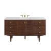 James Martin 670-V60S-WLT-3ENC Amberly 60 Inch Mid-Century Walnut Single Sink Vanity with 3 cm Ethereal Noctis Top