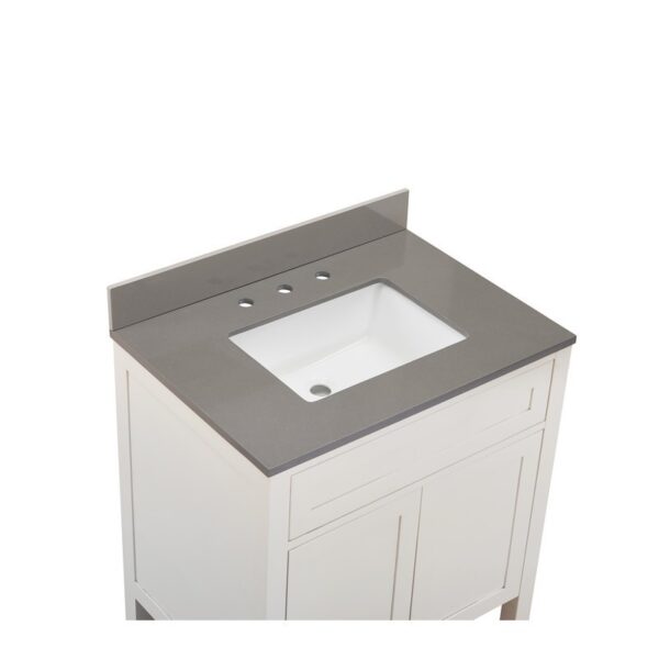 Altair 67031-CTP-CG Madrid 31 Inch Stone effects Vanity Top In Concrete Grey with White Sink