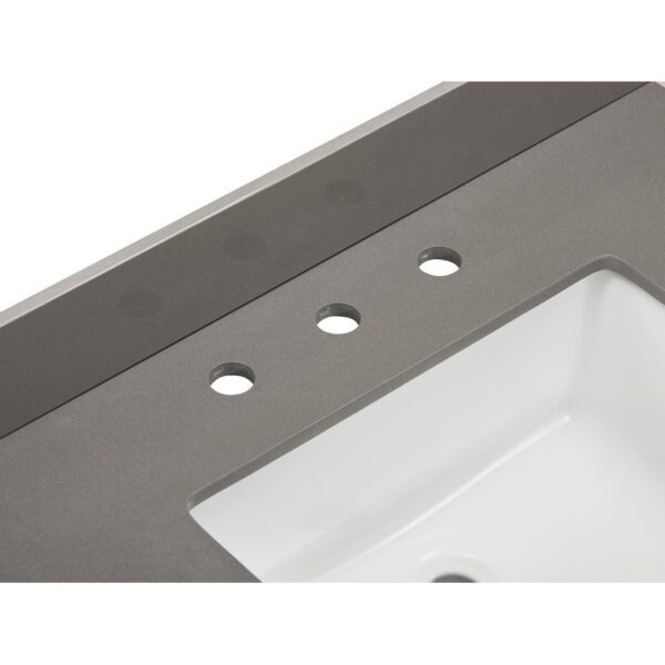 Altair 67031-CTP-CG Madrid 31 Inch Stone effects Vanity Top In Concrete Grey with White Sink