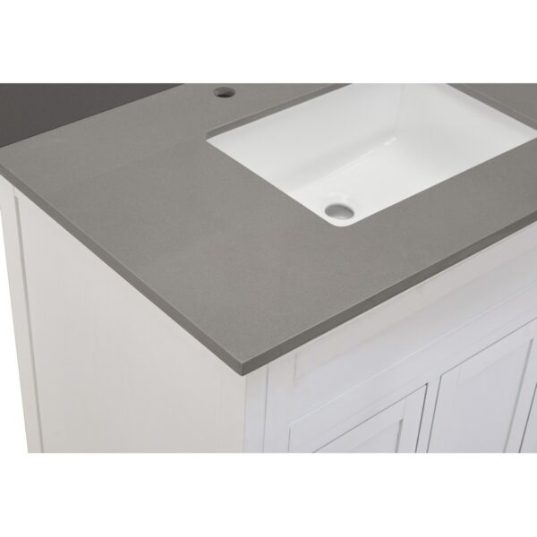 Altair 67037-CTP-CG Madrid 37 Inch Stone effects Vanity Top in Concrete Grey with White Sink