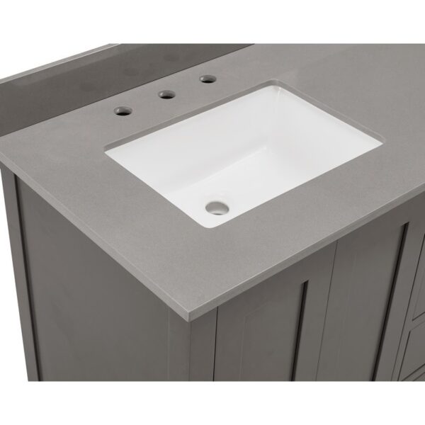 Altair 67061-CTP-CG Madrid 61 Inch Stone effects Vanity Top in Concrete Grey with White Sink