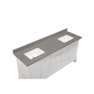 Altair 67073-CTP-CG Madrid 73 Inch Stone effects Vanity Top in Concrete Grey with White Sink