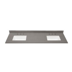 Altair 67073-CTP-CG Madrid 73 Inch Stone effects Vanity Top in Concrete Grey with White Sink