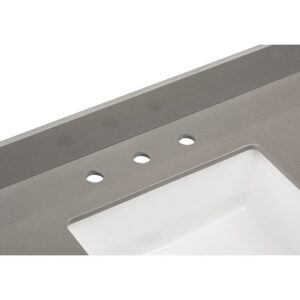 Altair 67073-CTP-CG Madrid 73 Inch Stone effects Vanity Top in Concrete Grey with White Sink