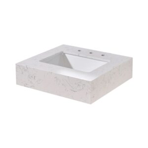 Altair 68024-CTP-AWAP Merano 24 Inch Stone Effects Vanity Top with White Sink - Aosta White Apron