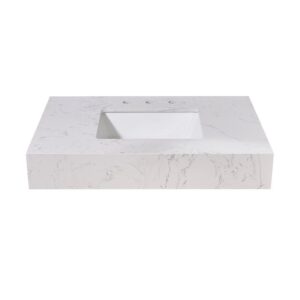 Altair 68036-CTP-AWAP Merano 36 Inch Stone Effects Vanity Top with White Sink - Aosta White Apron