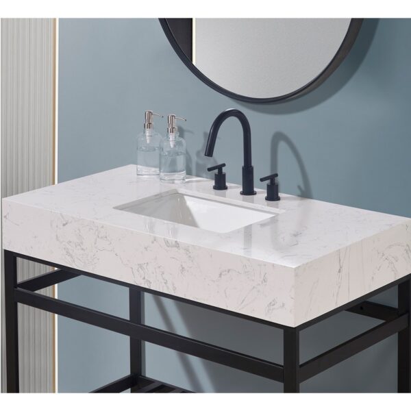 Altair 68042-CTP-AWAP Merano 42 Inch Stone Effects Vanity Top with White Sink - Aosta White Apron