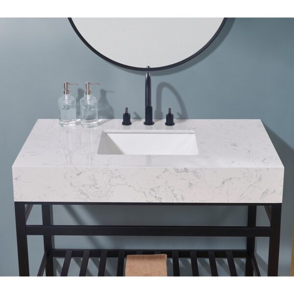 Altair 68042-CTP-AWAP Merano 42 Inch Stone Effects Vanity Top with White Sink - Aosta White Apron