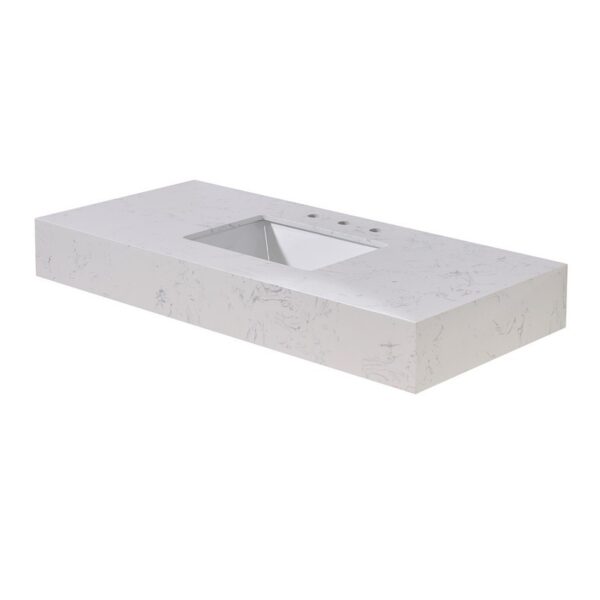 Altair 68048-CTP-AWAP Merano 48 Inch Stone Effects Vanity Top with White Sink - Aosta White Apron