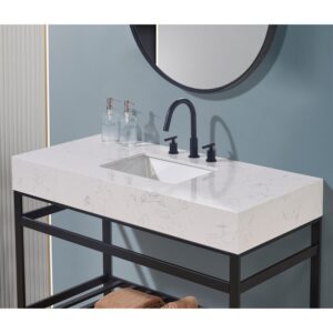 Altair 68048-CTP-AWAP Merano 48 Inch Stone Effects Vanity Top with White Sink - Aosta White Apron