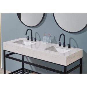 Altair 68060-CTP-AWAP Merano 60 Inch Stone Effects Vanity Top with White Sink - Aosta White Apron