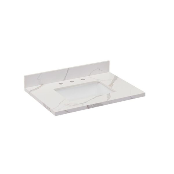 Altair 69031-CTP-CW Eivissa 31 Inch Stone effects Vanity Top in Calacatta White with White Sink