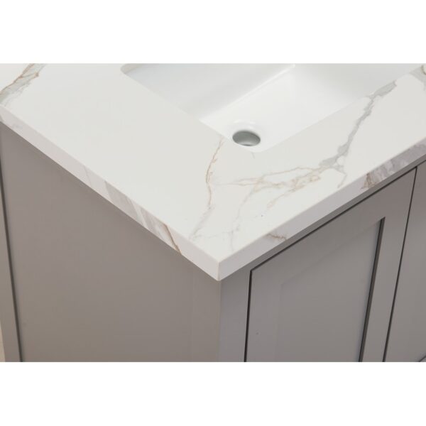 Altair 69031-CTP-CW Eivissa 31 Inch Stone effects Vanity Top in Calacatta White with White Sink