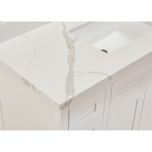 Altair 69049-CTP-CW Eivissa 49 Inch Stone effects Vanity Top in Calacatta White with White Sink