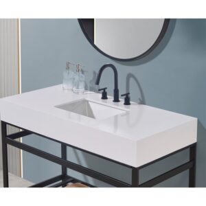 Altair 70048-CTP-SWAP Edolo 48 Inch Stone Effects Vanity Top with White Sink - Snow White Apron