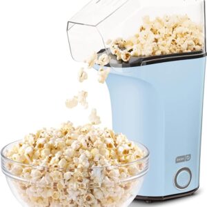 RetailHuntUSA Hot Air Popcorn Popper Maker with Measuring Cup to Portion Popping Corn Kernels + Melt Butter, 16 Cups - Dream Blue