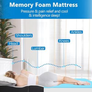 RetailHuntUSA 3 inch Tri-fold Memory Foam Mattress Topper with Washable Cover,Foldable Mattress