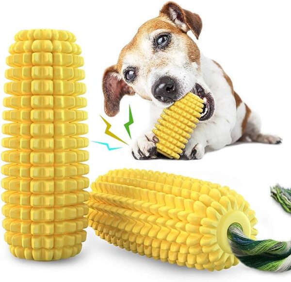 RetailHuntUSA Dog Chew Toys for Aggressive Chewers, Indestructible Tough Durable Squeaky Interactive Dog Toys, Puppy Teeth Chew Corn Stick Toy