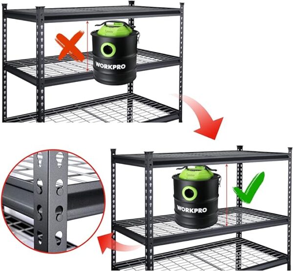 RetailHuntUSA 5-Tier Metal Shelving Unit, 48”W x 24”D x 72”H, Heavy Duty Adjustable Storage Rack, 4000 lbs Load Capacity