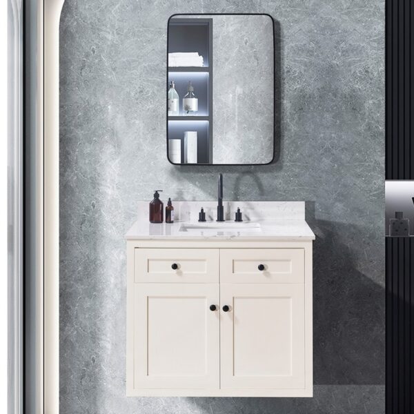 Altair 72037-CTP-AW Trento 37 Inch Stone Effects Vanity Top with White Sink - Aosta White