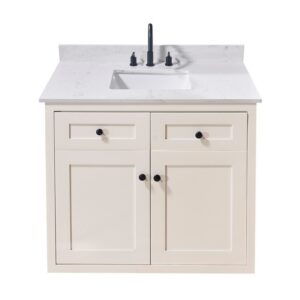 Altair 72043-CTP-AW Trento 43 Inch Stone Effects Vanity Top with White Sink - Aosta White