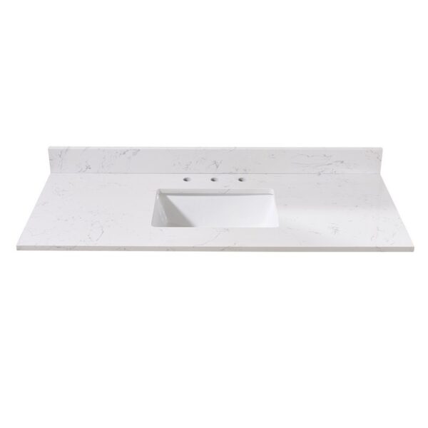 Altair 72049-CTP-AW Trento 49 Inch Stone Effects Vanity Top with White Sink - Aosta White