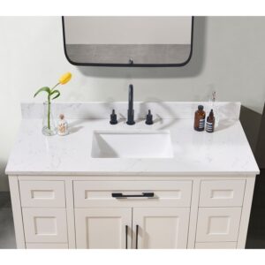 Altair 72049-CTP-AW Trento 49 Inch Stone Effects Vanity Top with White Sink - Aosta White