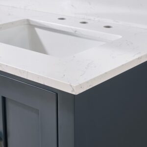 Altair 72061-CTP-AW Trento 61 Inch Stone Effects Vanity Top with Double White Sink - Aosta White