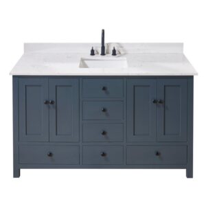 Altair 72061S-CTP-AW Trento 61 Inch Stone Effects Vanity Top with Single White Sink - Aosta White