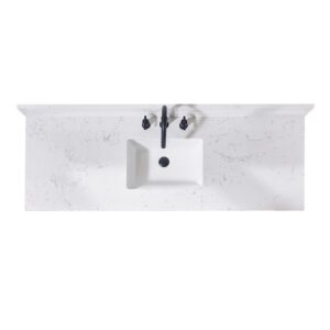 Altair 72061S-CTP-AW Trento 61 Inch Stone Effects Vanity Top with Single White Sink - Aosta White