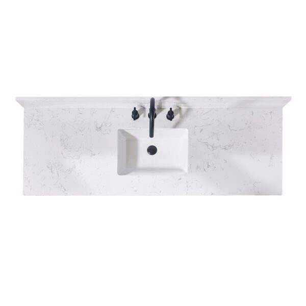 Altair 72061S-CTP-AW Trento 61 Inch Stone Effects Vanity Top with Single White Sink - Aosta White