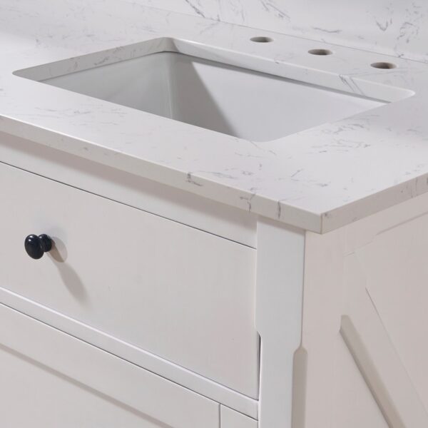 Altair 72073-CTP-AW Trento 73 Inch Stone Effects Vanity Top with White Sink - Aosta White