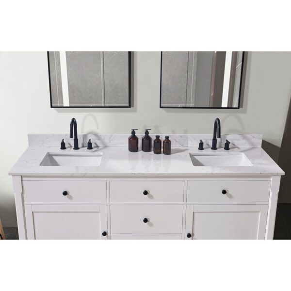 Altair 72073-CTP-AW Trento 73 Inch Stone Effects Vanity Top with White Sink - Aosta White