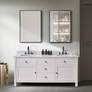 Altair 72073-CTP-AW Trento 73 Inch Stone Effects Vanity Top with White Sink - Aosta White