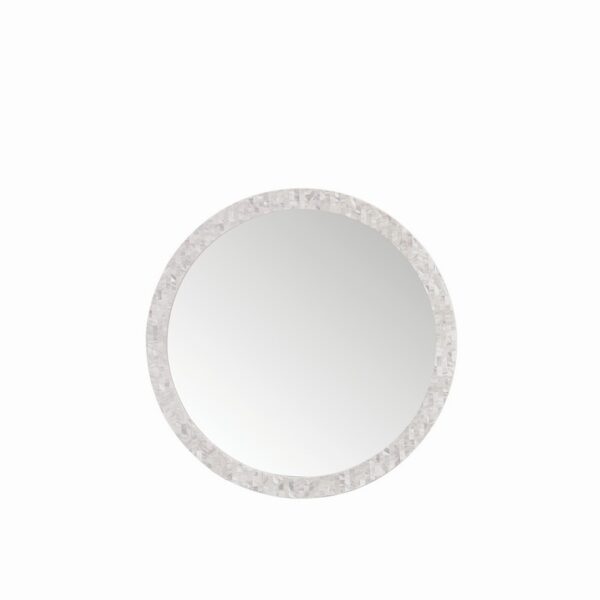 James Martin 725-MR30-MOP Callie 30 Inch Round Bathroom Mirror - White Mother of Pearl