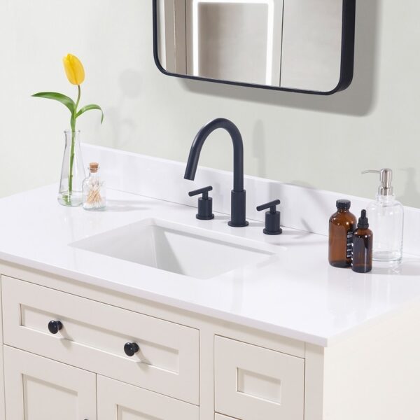 Altair 73049-CTP-SW Andalo 49 Inch Stone Effects Vanity Top with White Sink - Snow White