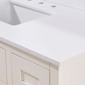 Altair 73049-CTP-SW Andalo 49 Inch Stone Effects Vanity Top with White Sink - Snow White