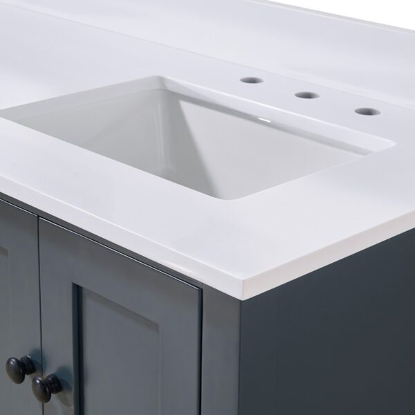 Altair 73061-CTP-SW Andalo 61 Inch Stone Effects Vanity Top with Double White Sink - Snow White