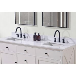 Altair 73073-CTP-SW Andalo 73 Inch Stone Effects Vanity Top with White Sink - Snow White