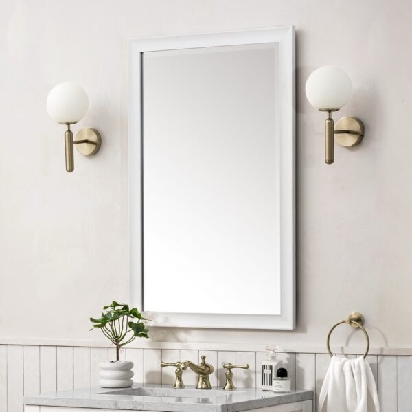 James Martin 735-M26 Glenbrooke 26 Inch Rectangle Poplar Solid Bathroom Mirror