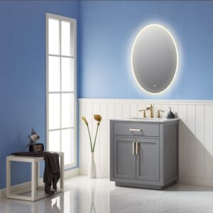 Altair 743032-LED-AC Matera 24 Inch Oval Frameless Modern LED Bathroom Vanity Mirror